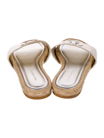 Tory Burch Leather Embroidered Accent Espadrilles