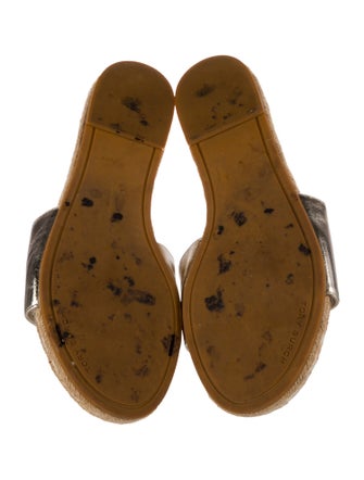 Tory Burch Leather Embroidered Accent Espadrilles