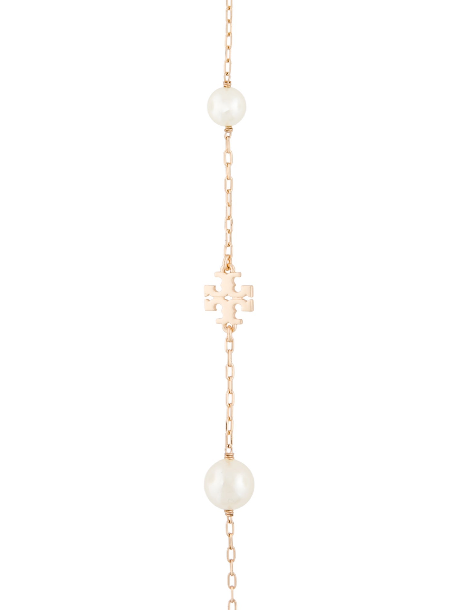 Tory Burch Faux Pearl & Bead Britten Station Necklace w/ Tags