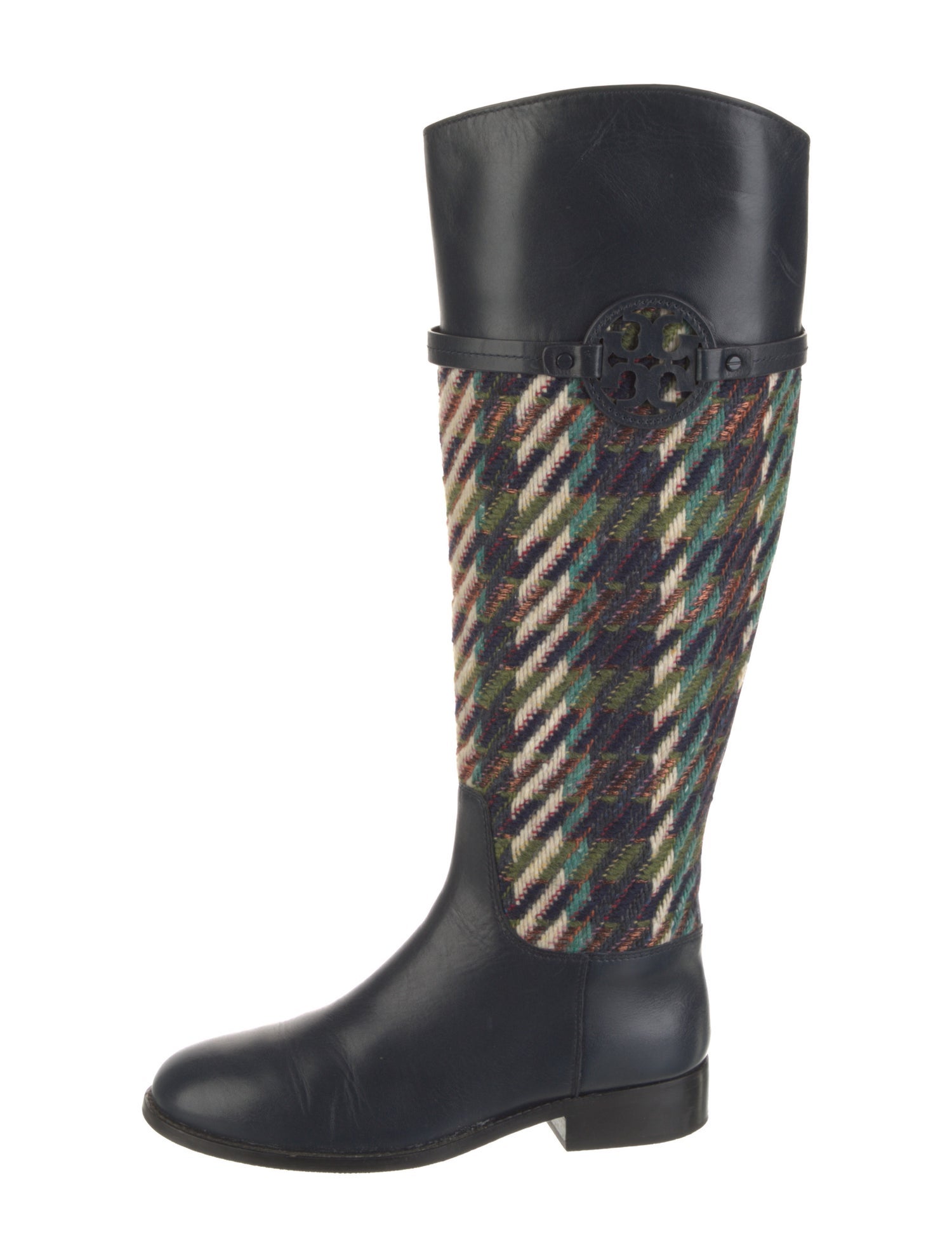 Tory Burch Leather Printed Riding Boots