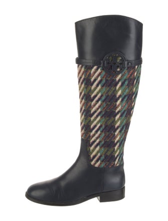 Tory Burch Leather Printed Riding Boots