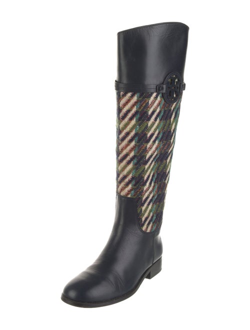 Tory Burch Leather Printed Riding Boots