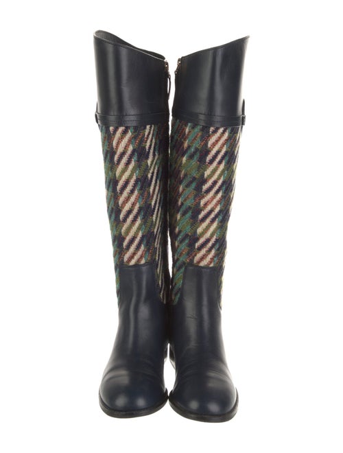 Tory Burch Leather Printed Riding Boots
