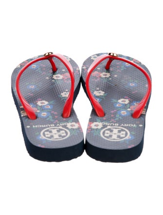 Tory Burch Rubber Floral Print Flip Flops
