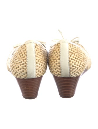 Tory Burch Straw Animal Print Pumps