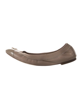Tory Burch Signature Logo Leather Ballet Flats