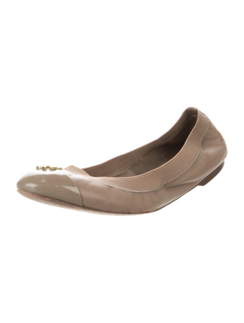 Tory Burch Signature Logo Leather Ballet Flats