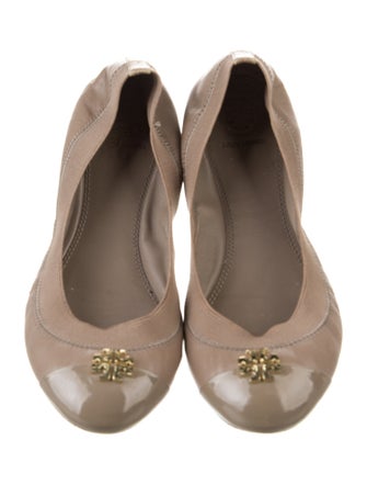 Tory Burch Signature Logo Leather Ballet Flats