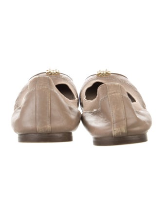 Tory Burch Signature Logo Leather Ballet Flats