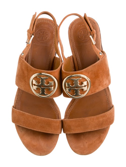 Tory Burch Signature Logo Suede Slingback Sandals