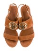 Tory Burch Signature Logo Suede Slingback Sandals