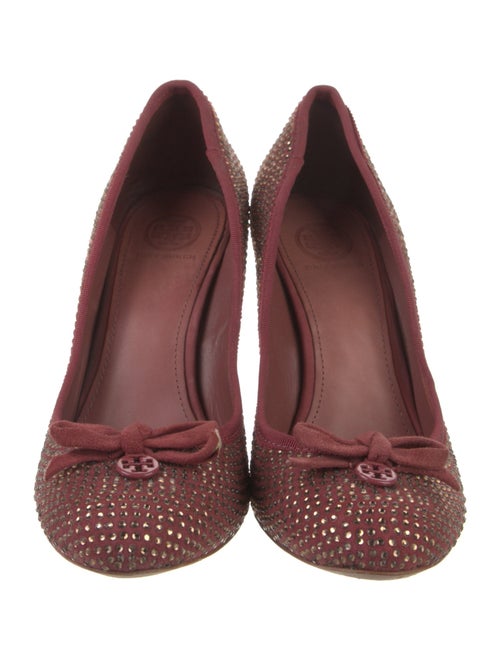 Tory Burch Suede Crystal Embellishments Pumps