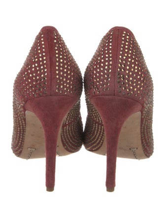 Tory Burch Suede Crystal Embellishments Pumps