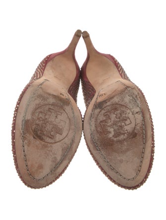 Tory Burch Suede Crystal Embellishments Pumps