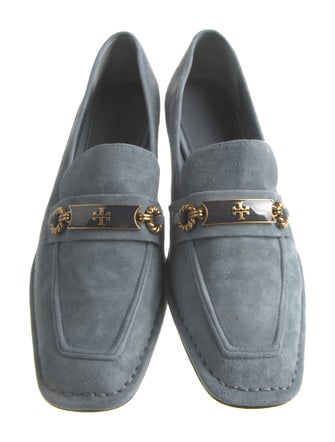 Tory Burch Suede Chain-Link Accents Loafers