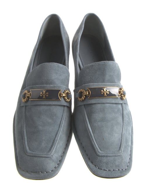 Tory Burch Suede Chain-Link Accents Loafers