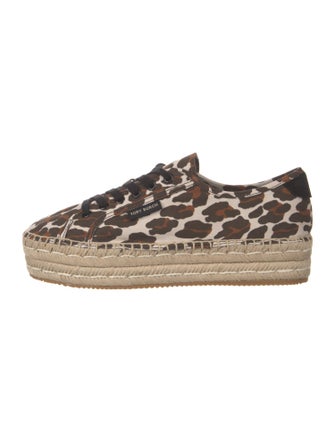 Tory Burch Canvas Animal Print Espadrille Sneakers