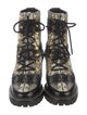 Tory Burch Tweed Printed Combat Boots