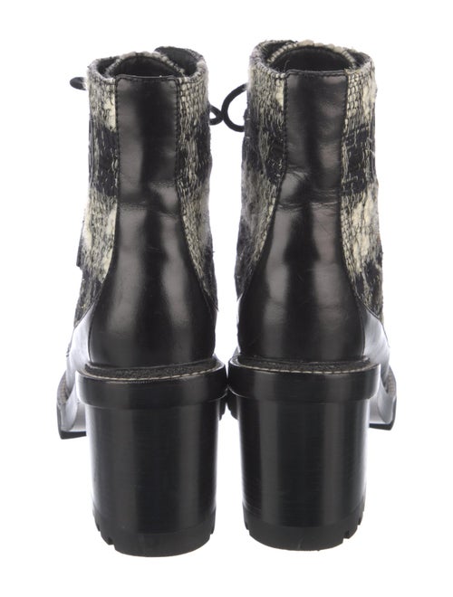 Tory Burch Tweed Printed Combat Boots