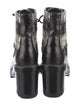 Tory Burch Tweed Printed Combat Boots
