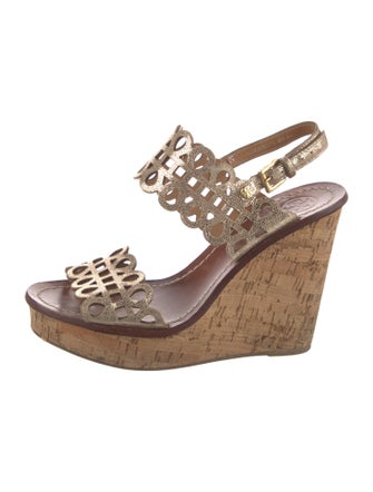 Tory Burch Leather Printed Slingback Sandals