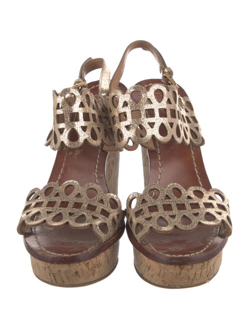 Tory Burch Leather Printed Slingback Sandals