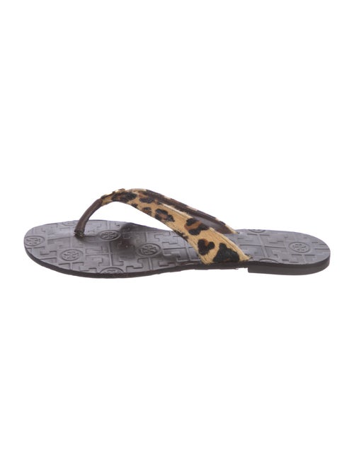Tory Burch Ponyhair Printed Flip Flops