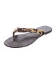 Tory Burch Ponyhair Printed Flip Flops
