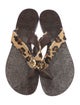 Tory Burch Ponyhair Printed Flip Flops