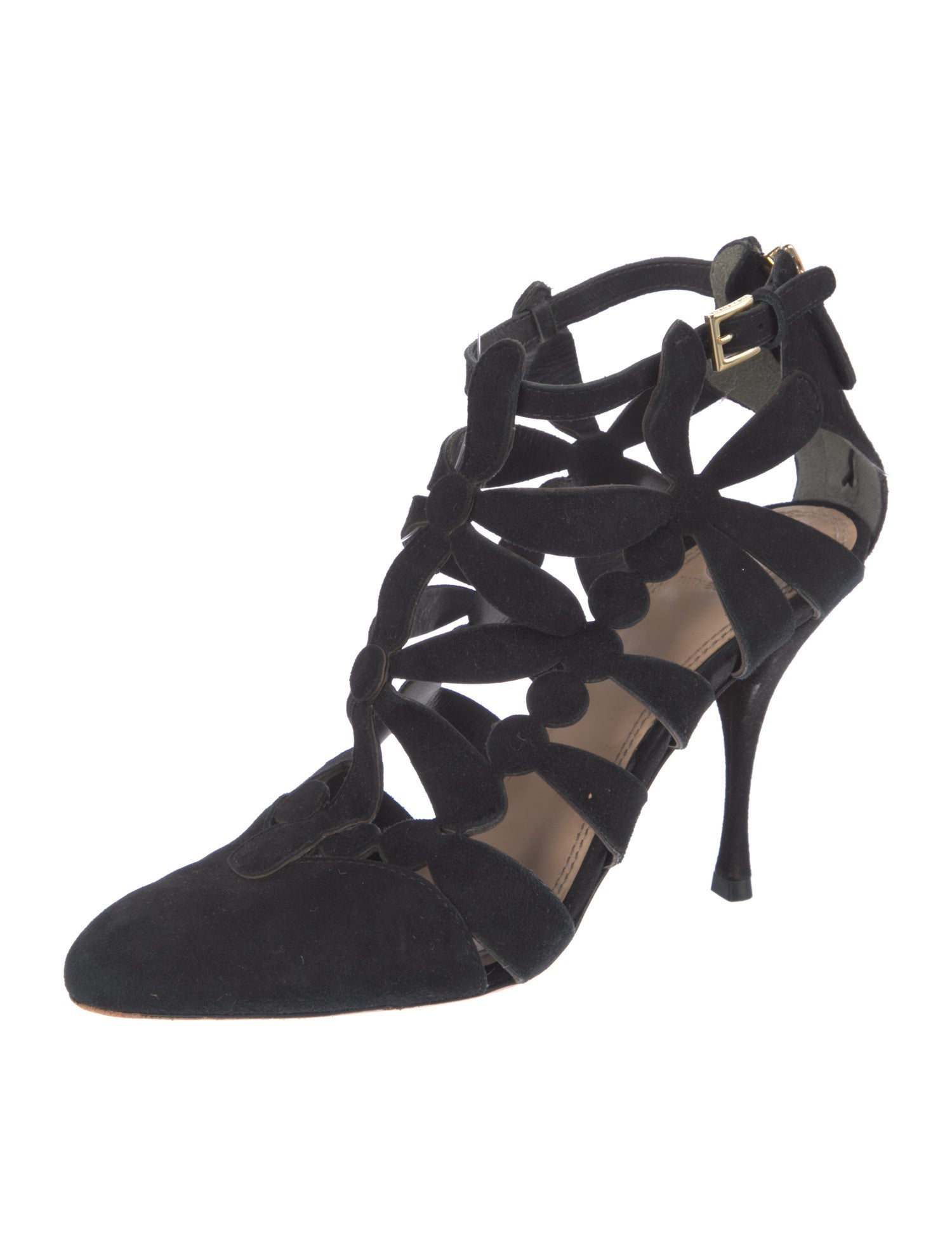 Tory Burch Suede Lasercut Accents Pumps