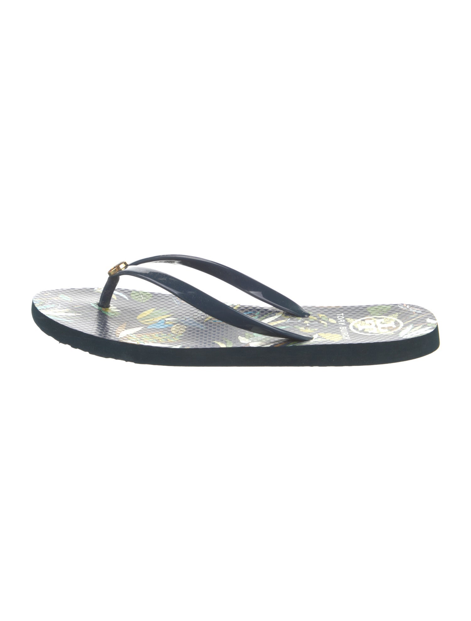 Tory Burch Rubber Floral Print Flip Flops