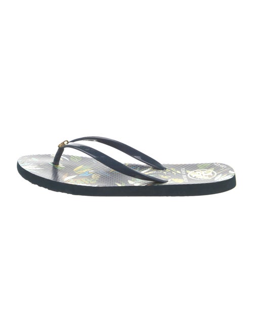Tory Burch Rubber Floral Print Flip Flops