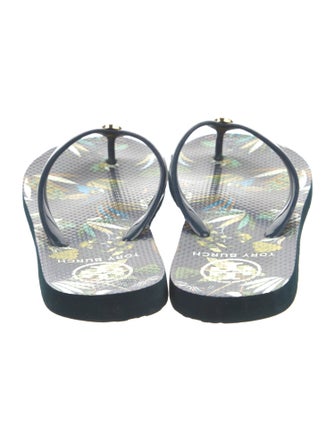 Tory Burch Rubber Floral Print Flip Flops