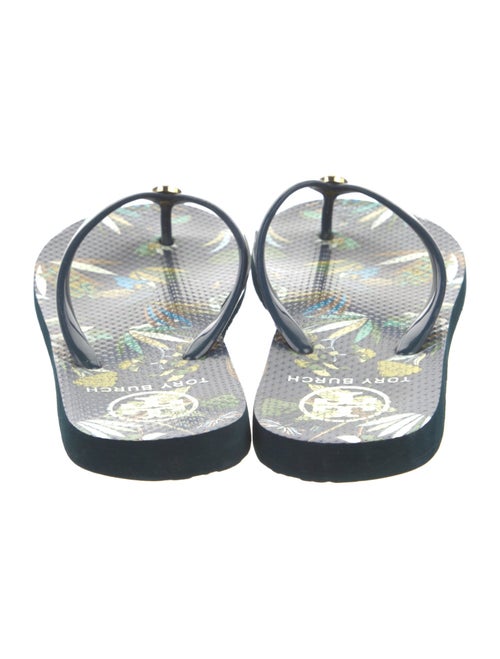 Tory Burch Rubber Floral Print Flip Flops