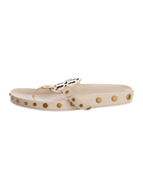 Tory Burch Leather Studded Accents Flip Flops