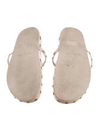 Tory Burch Leather Studded Accents Flip Flops