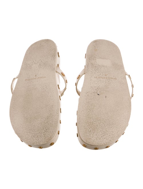 Tory Burch Leather Studded Accents Flip Flops