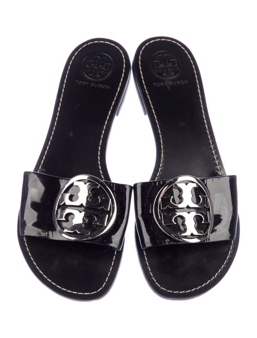 Tory Burch Signature Logo Leather Slides