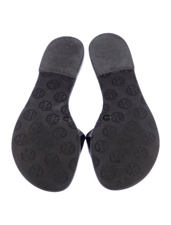 Tory Burch Signature Logo Leather Slides