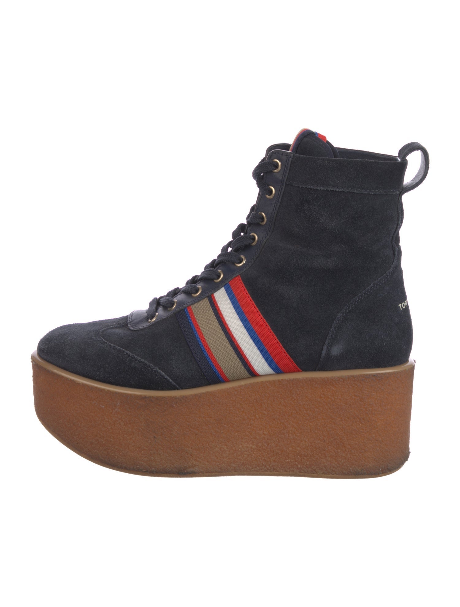 Tory Burch Suede Printed Wedge Sneakers