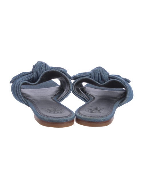 Tory Burch Denim Bow Accents Slides