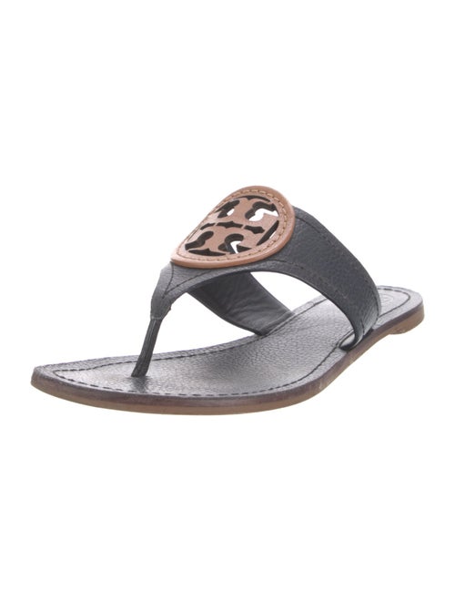 Tory Burch Signature Logo Leather Slides
