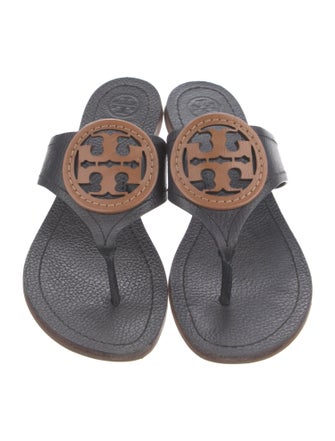 Tory Burch Signature Logo Leather Slides