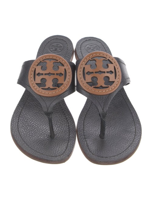 Tory Burch Signature Logo Leather Slides