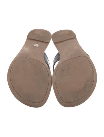 Tory Burch Signature Logo Leather Slides