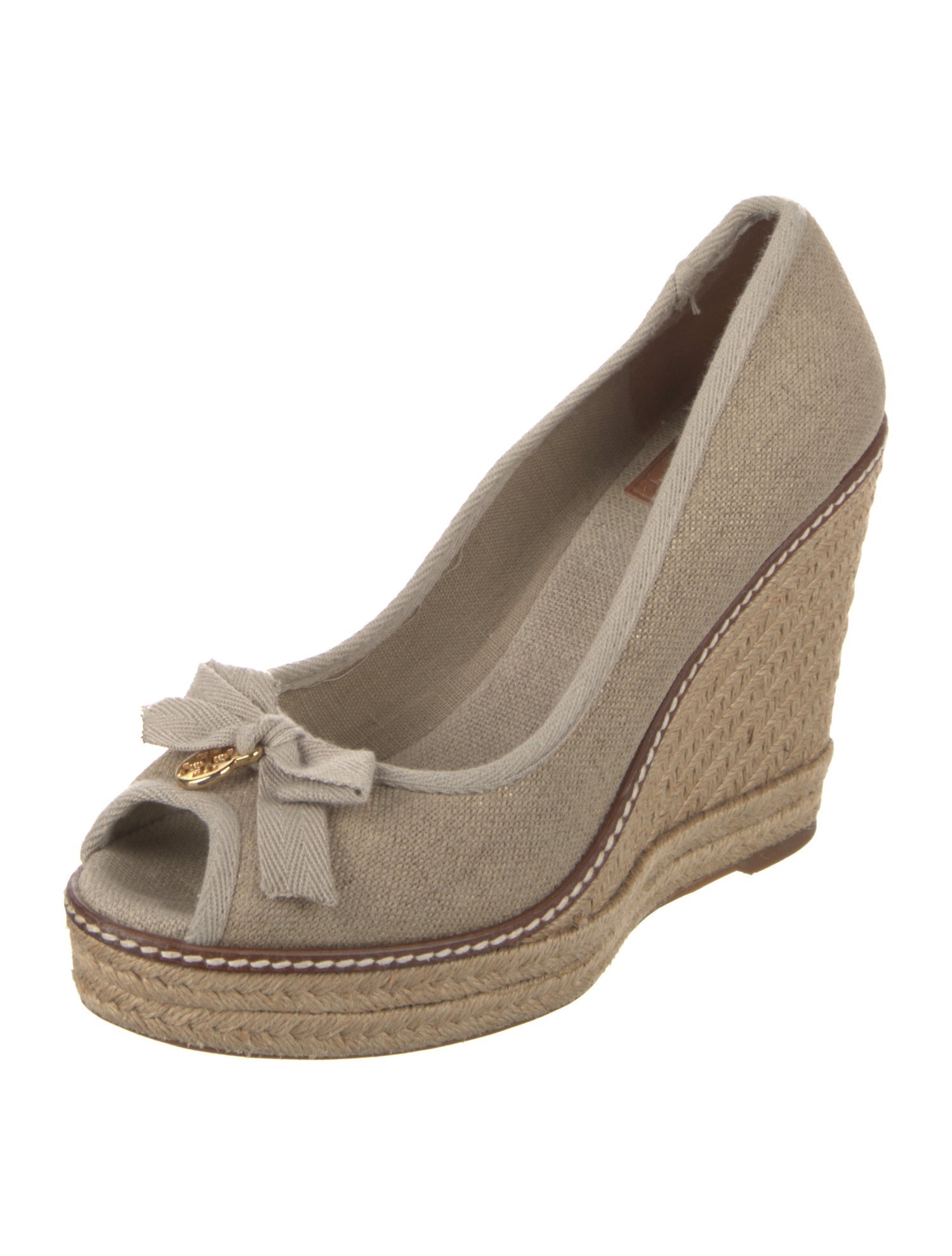 Tory Burch Canvas Bow Accents Pumps