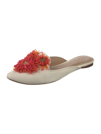 Tory Burch Leather Beaded Accents Mules
