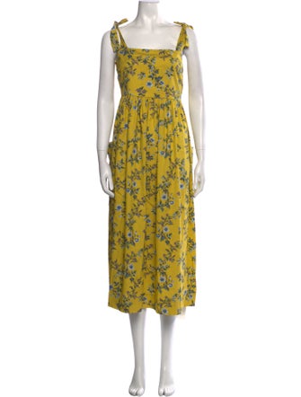 Tory Burch Floral Print Midi Length Dress