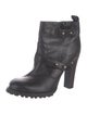 Tory Burch Leather Studded Accents Moto Boots
