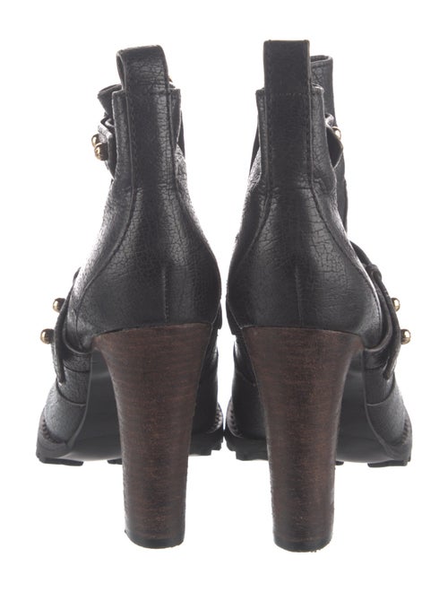 Tory Burch Leather Studded Accents Moto Boots
